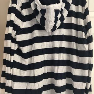 Blue/white striped hoodie